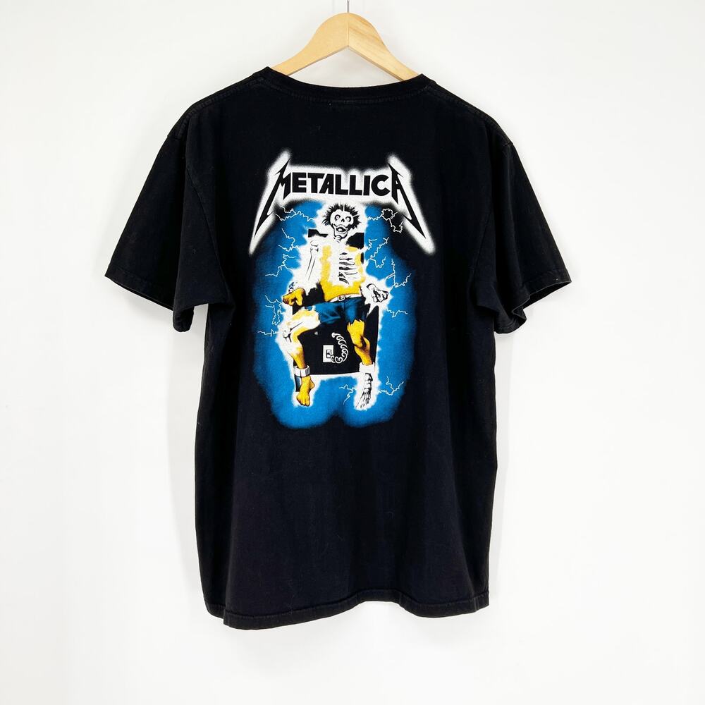 Rock Yeah Metallica Ride the Lightning Double Sided Graphic T-Shirt Size Large - Picture 2 of 4